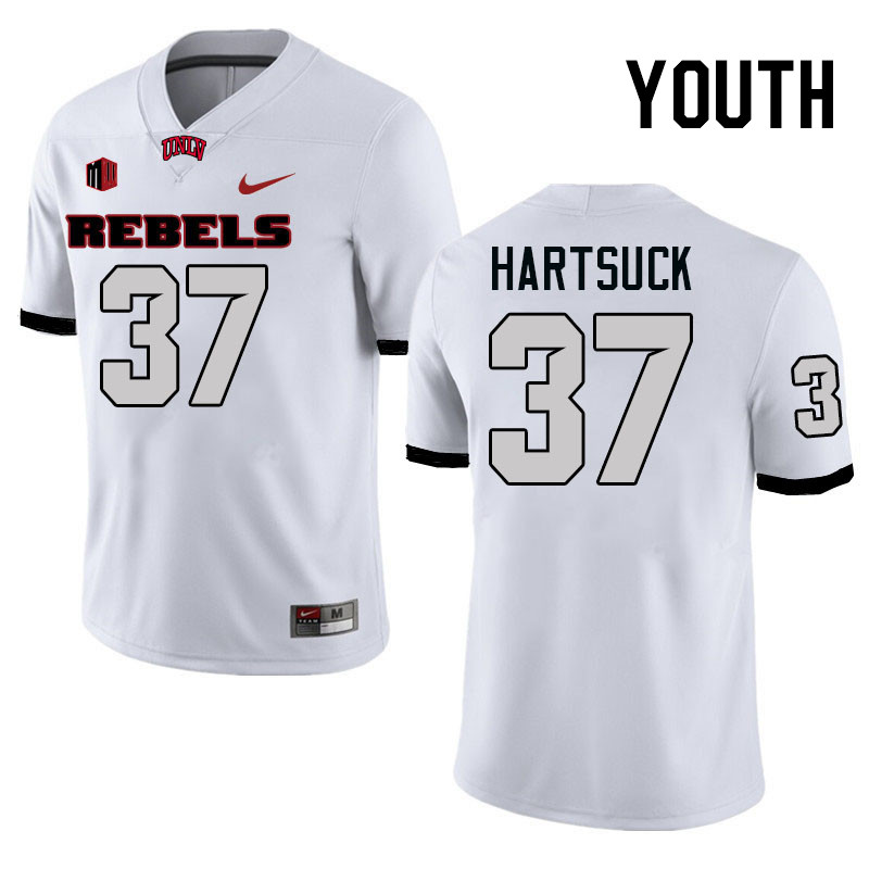 Youth #37 Devin Hartsuck UNLV Rebels College Football Jerseys Stitched-White